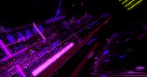 Abstract hologram 3D Big Data Digital City with futuristic matrix.