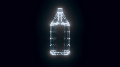 Plastic Bottles Chemistry Hologram Rotating 4k