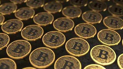 Golden Cryptocurrency B Coins Digital Finance Loop