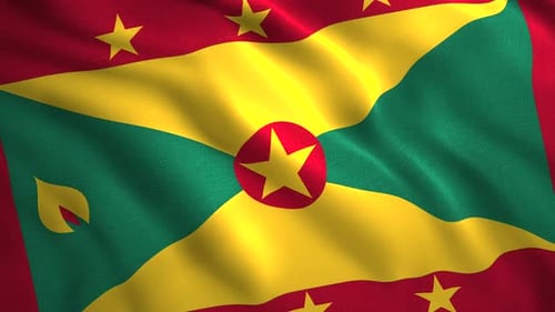 Realistic Grenada Flag Waving Loop Animation