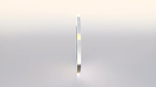 3D Glossy Glass Disc Rotating to Reveal Icons