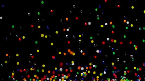 Dynamic Colorful Spheres Bouncing on Black Background