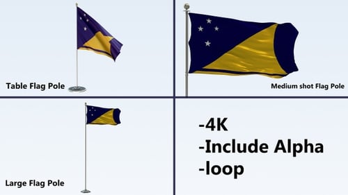 Tokelau National Flag Waving Loop with Alpha Channel