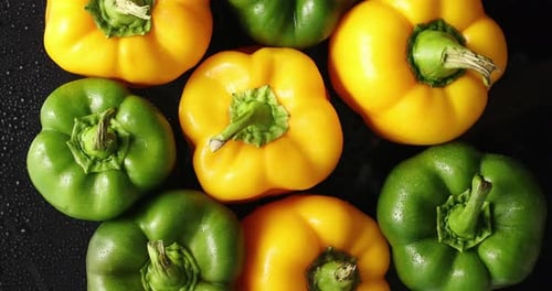Fresh Green and Yellow Peppers