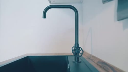 Modern Matte Black Kitchen Faucet and Sink