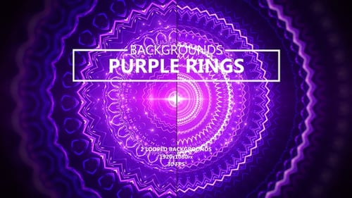 Dynamic Abstract Neon Purple Rings Background