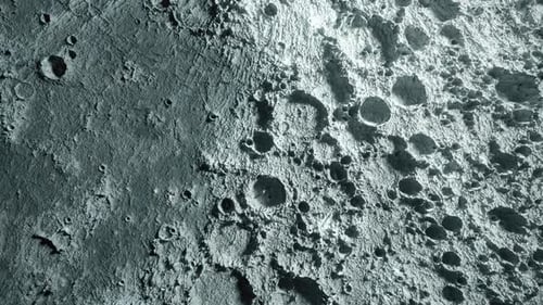 Textured Surface of the Moon Close-up in Motion