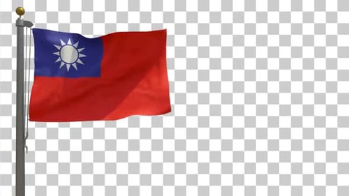 Waving Taiwan National Flag with Seamless Loop Animation