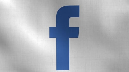 Facebook Logo Flag Waving Animation Loop