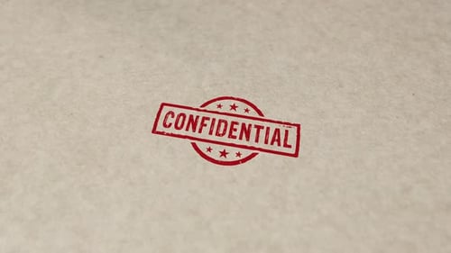 Confidential Rubber Stamp Animation on Paper