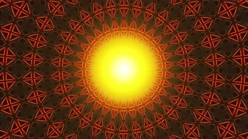 Abstract Glowing Geometric Mandala Pattern Background Loop