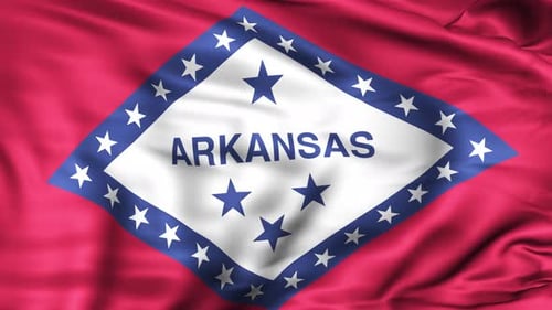 Realistic Waving Arkansas State Flag Animation