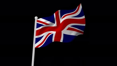 Dynamic Waving Flag of the United Kingdom Animation