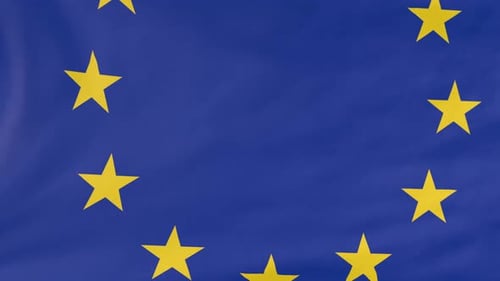 Realistic European Union Flag Waving Loop