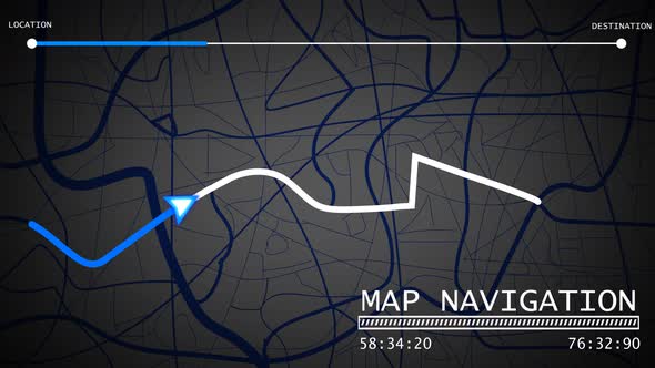 Map routing traveling motion graphics. Animated traveling map animation ...