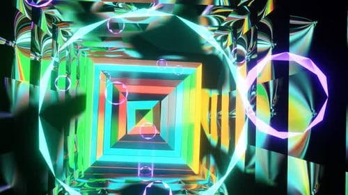 Vj Loop Abstract Mirror Multicolored Tunnel 02