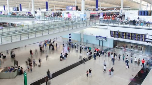 International Airport Time Lapse China. Zoom Out