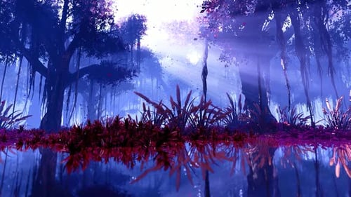 Arbres et fourrés fantastiques de la jungle