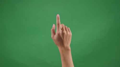 Two Clicks One Finger On Green Screen Background