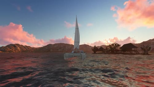 Sailboats dock in the afternoon