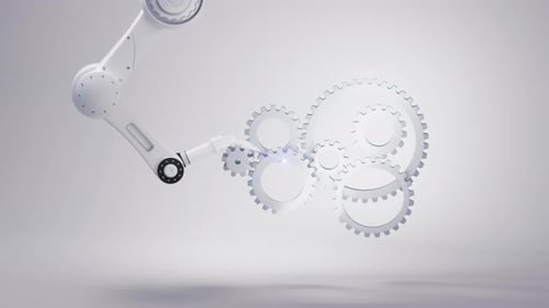 Bras mécanique avec fond blanc