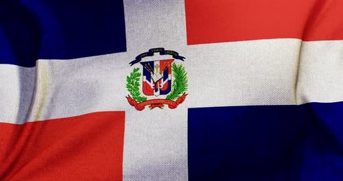 Realistic Waving Flag Of Dominican Republic Animation