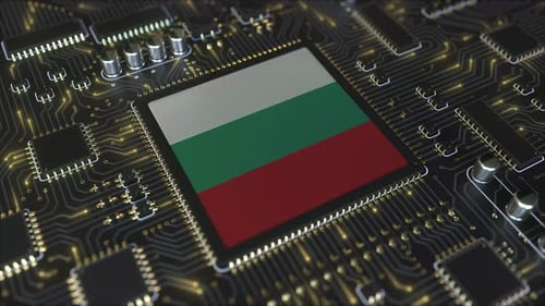 National Flag of Bulgaria on the Operating Chipset