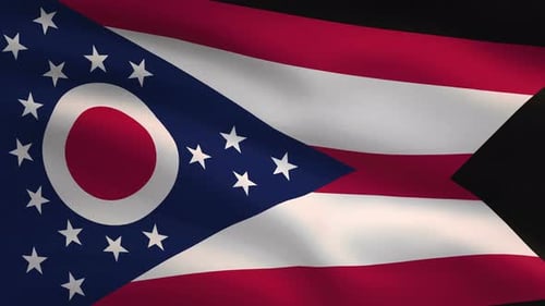 Waving Ohio State Flag Animation