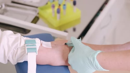 Blood draw procedure in a hospital setting