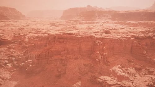 Aerial Grand Canyon in the Fog
