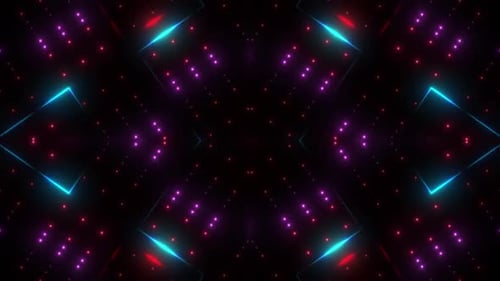 Pulsing Neon Dots and Lines Geometric Background