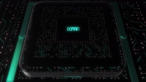 Futuristic Glowing Circuit Board Data Reveal Animation
