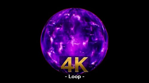 Dark Purple Fire Orb 4K Loop
