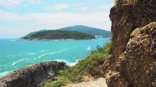 Tropical Exotic Island, Seascape, Blue Warm Sea, Travel and Tourism
