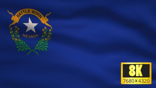 Waving Nevada State Flag Realistic Animation