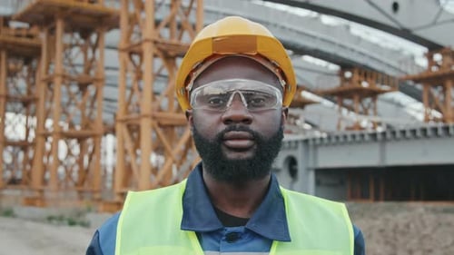 Portrait of Black Male Construction Worker