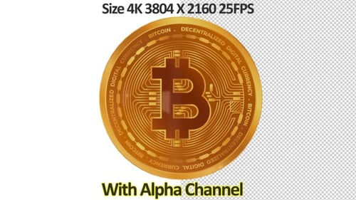 Bitcoin Coins 360 rotierende Looping-Hintergrund