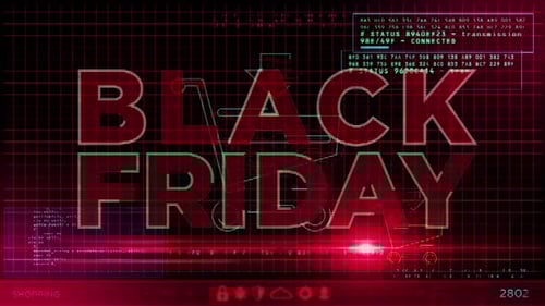 Futuristic Glitch Digital Black Friday Discount Text Reveal