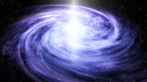 Rotating Spiral Galaxy with Bright Core Animation