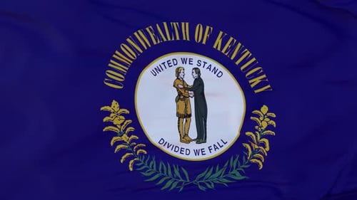 Kentucky State Flag Waving Realistic Loopable Background