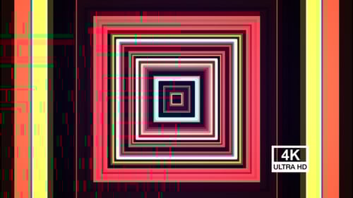 Vibrant Square Neon Pattern 4K