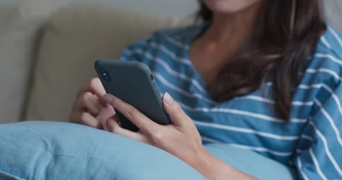 Close up of woman use of mobile phone