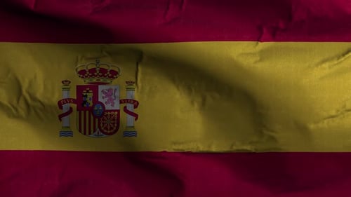 Realistic Waving Spain Flag Animation Loop