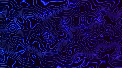 Dynamic Blue Neon Glowing Lines Abstract Background