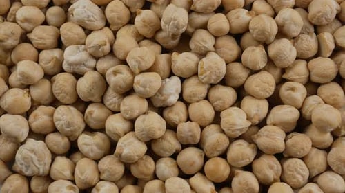 Pile of Dried Chickpeas, Close Up View