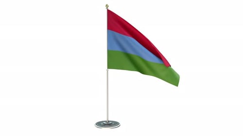 Realistic Waving Flag on Pole Animation