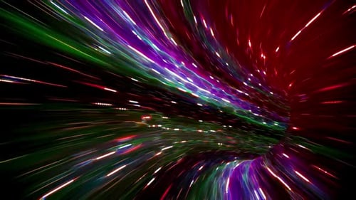 Vibrant Abstract Light Tunnel Hyperspace Travel Loop