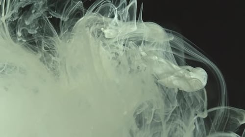 Abstract White Plumes Mixing on Black