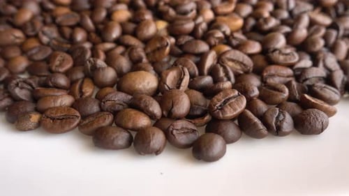 Close Up of Roasted Brown Coffee Beans