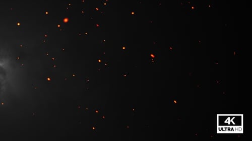 Animated Glowing Red Sparks Floating Upwards Background